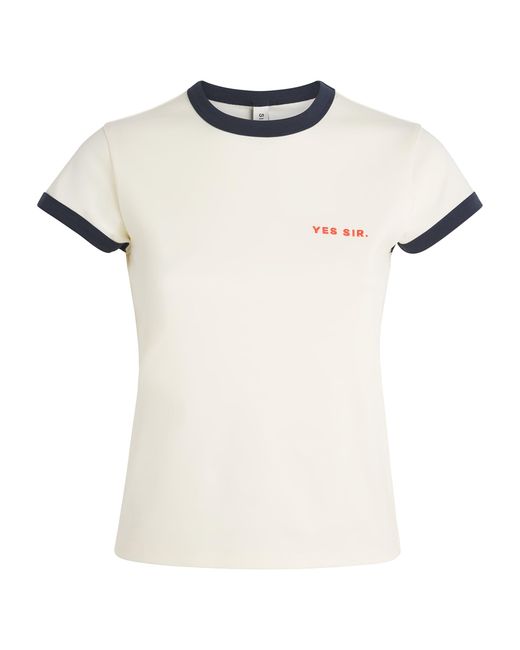 Sir White Cotton-Blend Fitted T-Shirt