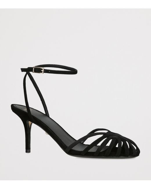 ALEVI Black Suede Blake Heeled Sandals 75