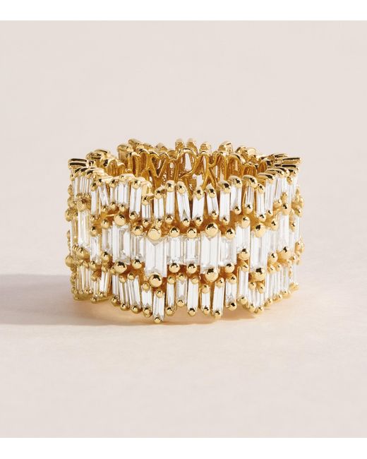 Suzanne Kalan Metallic And Diamond Short Stack Ring
