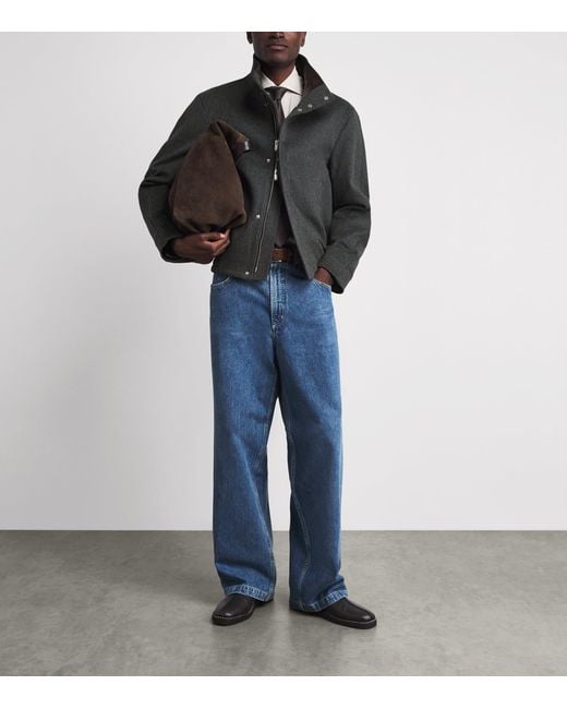 Lardini Black Virgin Wool High Neck Jacket for men