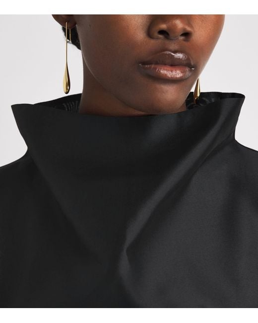 Almada Label Black Silk-Blend Kiera Top