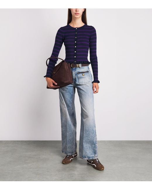 Sandro Black Suede Buckle Belt