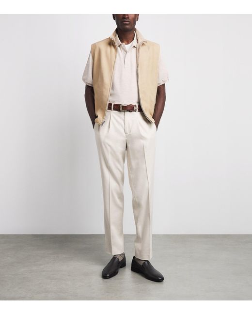 Ralph Lauren Natural Lambskin-Silk-Linen Reversible Gilet for men