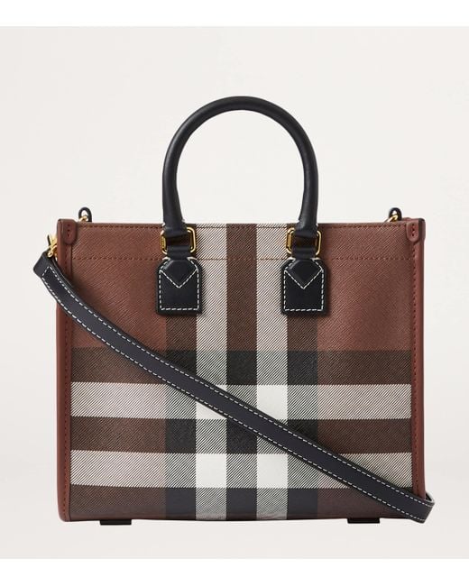 Burberry Brown Mini Check Tote Bag