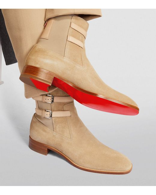 Christian Louboutin Sahni Horse Suede Boot in Brown for Men  display picture 2