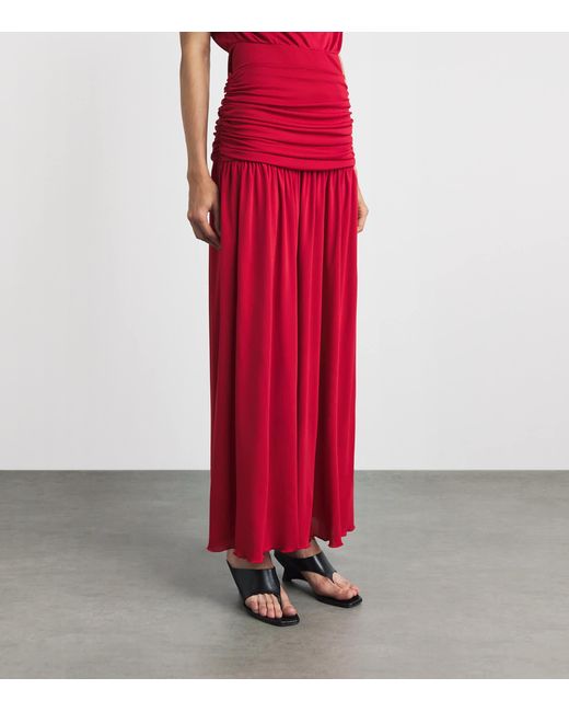RETORI Red Draped Maxi Skirt