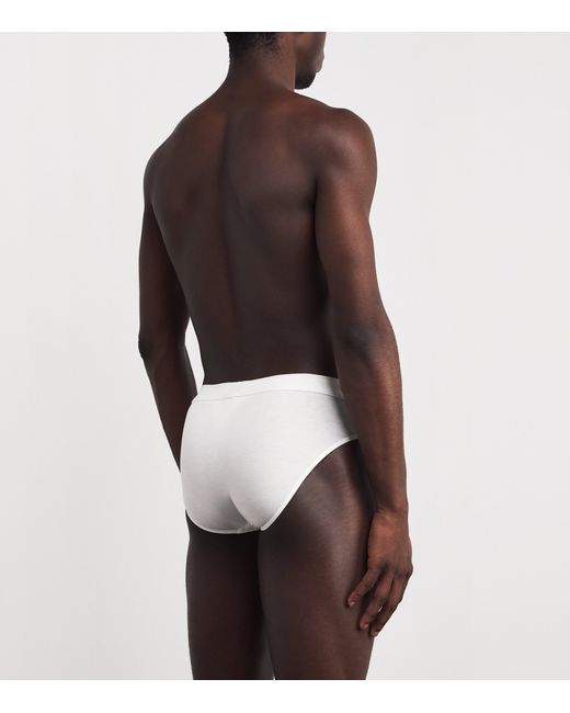Sunspel White Tencel-Blend Stretch Briefs for men