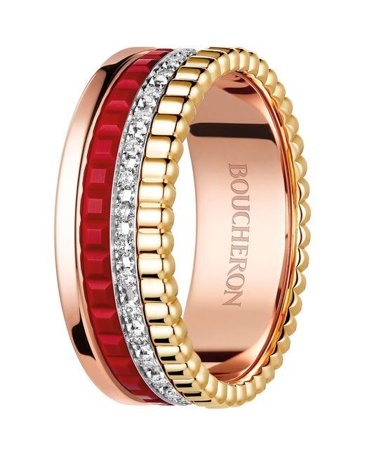 Boucheron Red Small Mixed Quatre Ring