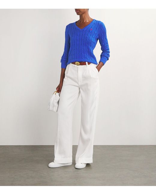 Polo Ralph Lauren Blue Cable-knit Kimberley Sweater