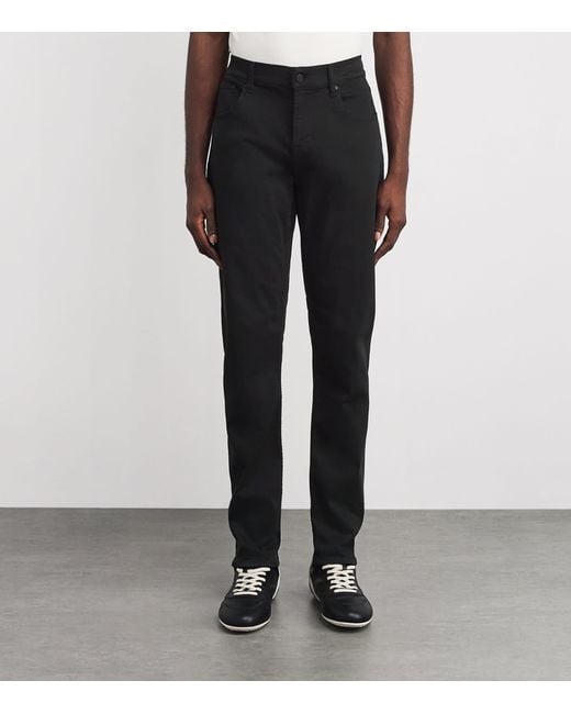 7 For All Mankind Black Slimmy Tapered Lux Performance Plus Jeans for men