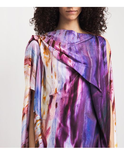 Roksanda Purple Silk Robina Kaftan Maxi Dress