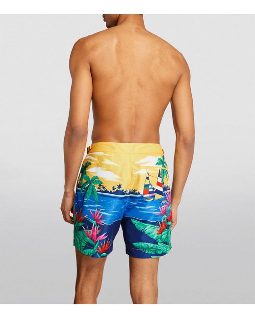 Polo Ralph Lauren Blue Printed Monaco Swim Shorts for men