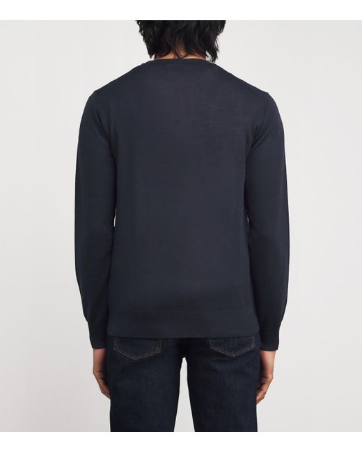 Emporio Armani Blue Virgin Wool Sweater for men