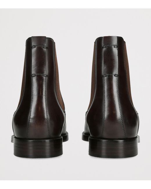 Zegna Brown Leather Torino Chelsea Boots for men