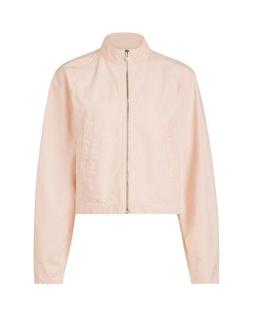 Alaïa Natural High-Neck Denim Jacket