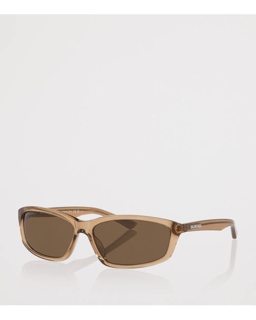 Balenciaga Brown Acetate Bb0401S Rectangular Sunglasses