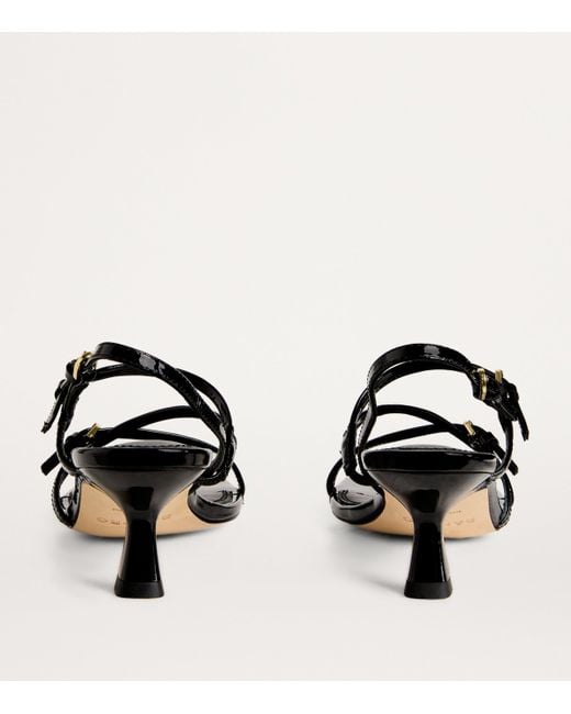 Sandro Black Leather Heeled Sandals