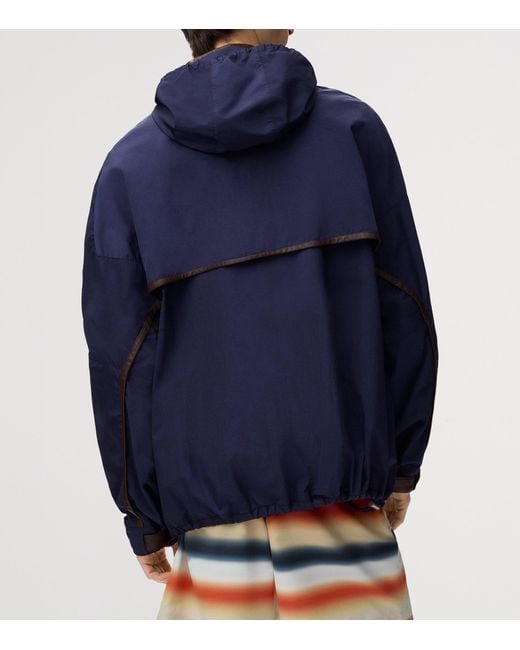 Loewe Blue X Paula's Ibiza Leather-Trimmed Hooded Jacket for men