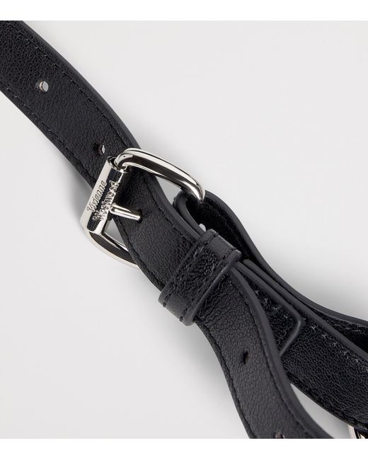 Vivienne Westwood Black Leather Emma Shoulder Bag