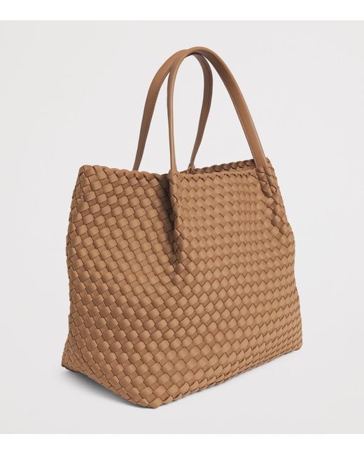 Harrods Brown Neoprene Woven East-West Tote Bag