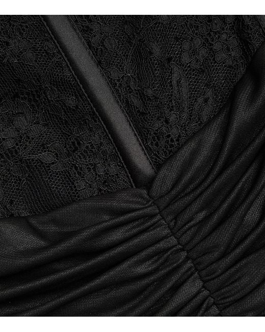 Alessandra Rich Black Lace-trim Maxi Dress