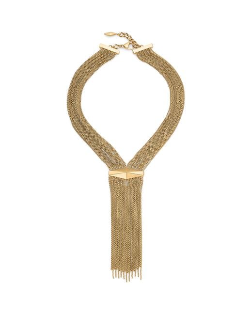 Jimmy Choo Metallic Crystal-Embellished Zandra Necklace