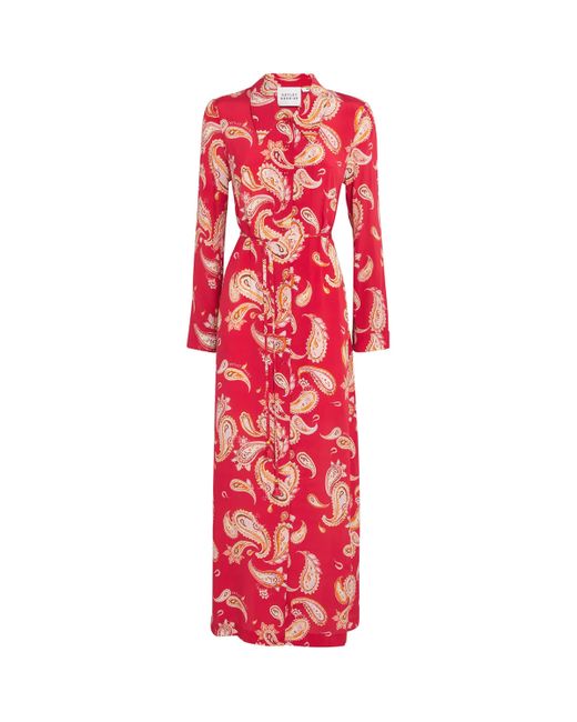 Hayley Menzies Red Silk Jimi Maxi Dress