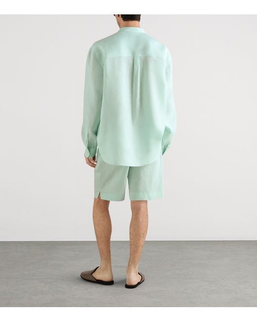 Dolce & Gabbana Green Linen Shirt for men