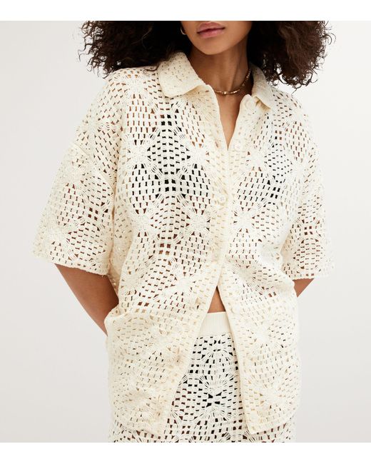 AllSaints White Crochet Milly Shirt