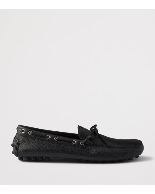 Prada Black Leather Driving Shoe