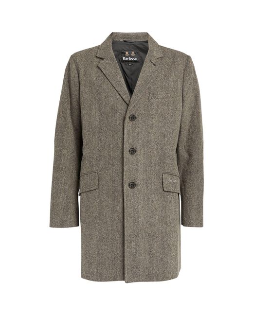 Barbour Wool Herringbone Hendon Crombie Coat in Grey for Men | Lyst UK