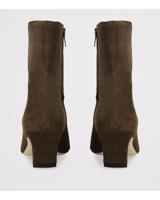 Staud Brown Suede Wally Heeled Ankle Boots 55
