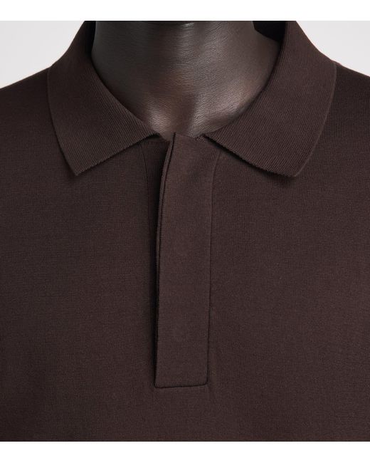 NN07 Brown Organic Cotton-Silk Polo Sweater
