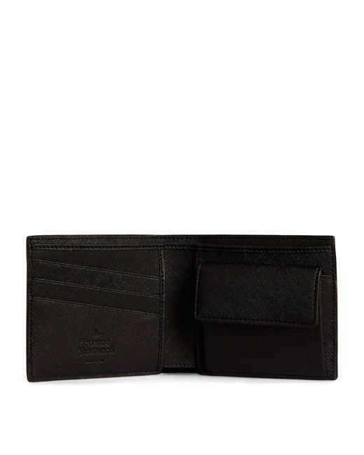 Vivienne Westwood Black Leather Orb Bifold Wallet for men