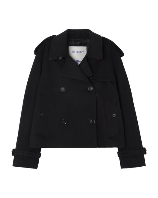 Burberry Black Cashmere Mayfair Trench Jacket