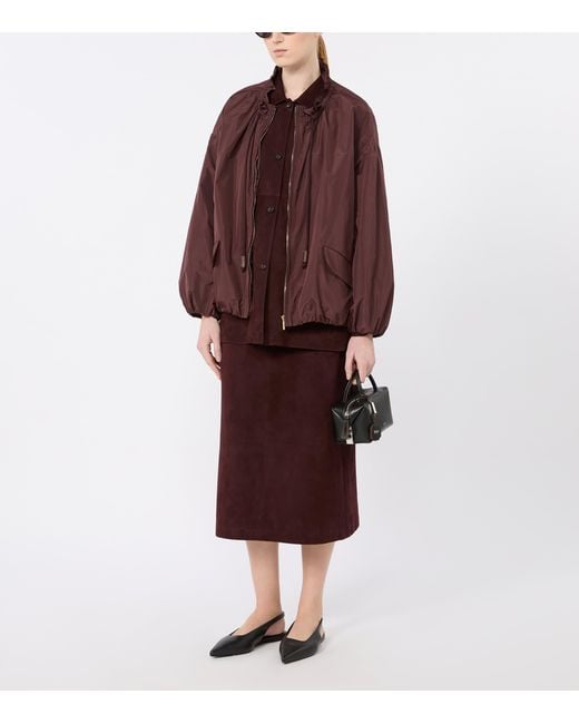 Max Mara Brown Suede Midi Skirt