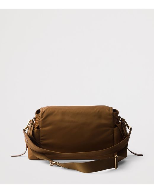 Prada Brown Large Re-Nylon And Leather Explore Shoulder Bag