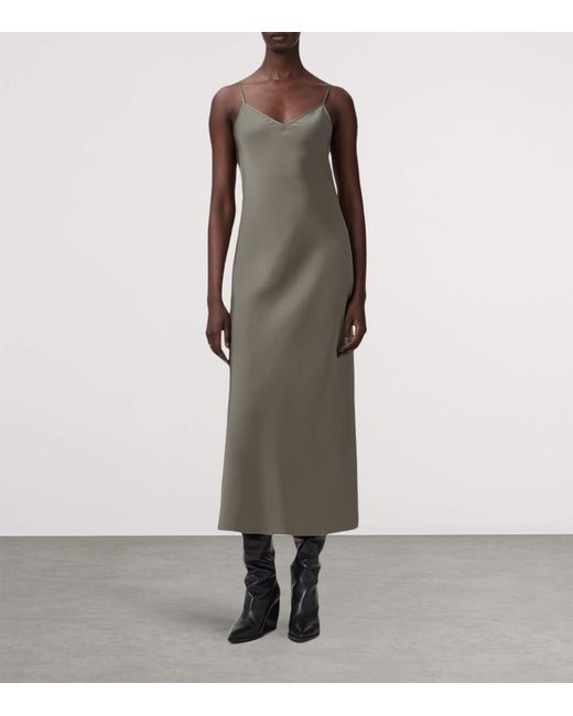 AllSaints Gray Juno 2-In-1 Midi Dress