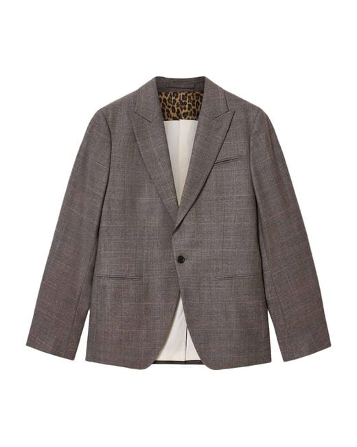AllSaints Brown Wool-Blend Clover Blazer for men