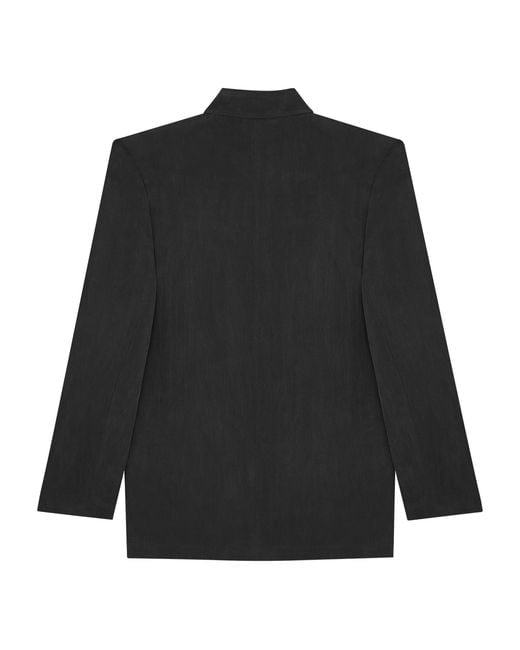Saint Laurent Black Silk Double-Breasted Blazer