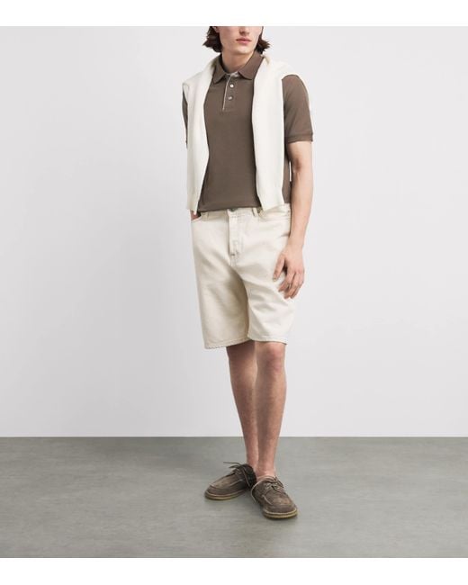 Emporio Armani Brown Cotton Logo Polo Shirt for men