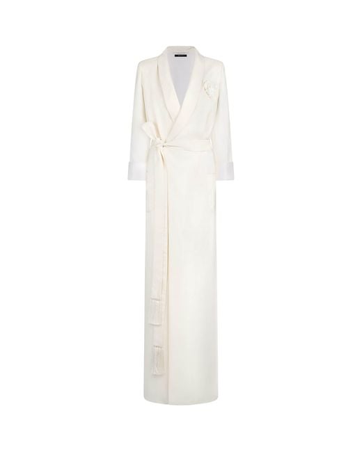 Tom Ford White Silk Robe Dress