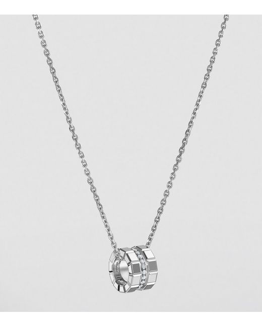Chopard Metallic And Diamond Ice Cube Necklace