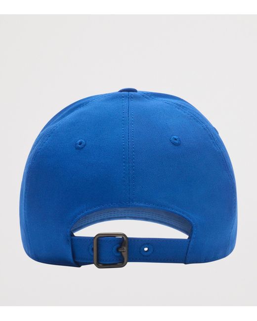 Burberry Blue Cotton Gabardine Thistle Shield Cap for men