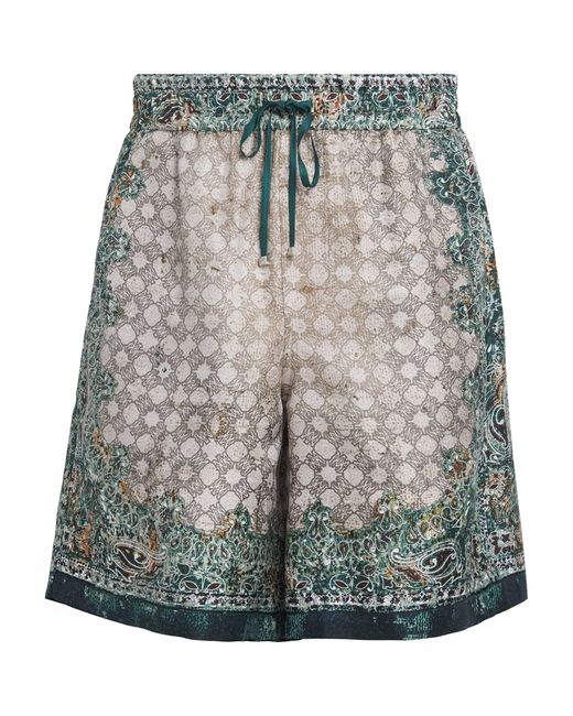 Amiri Men's Gray Silk Bandana Print Shorts