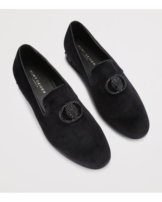 Kurt Geiger Black Velvet Ace Chelsea Loafers for men