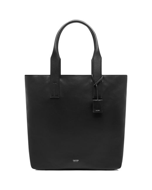 Tom Ford Black Leather Tote Bag for men