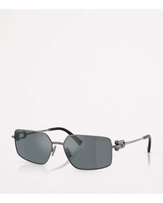 Tiffany & Co Gray Metal Rectangular Tf3111 Sunglasses