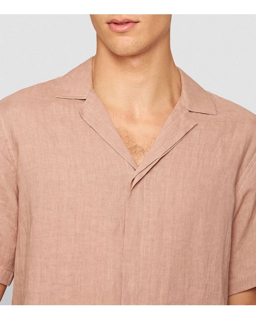 Orlebar Brown Pink Linen Maitan Shirt for men
