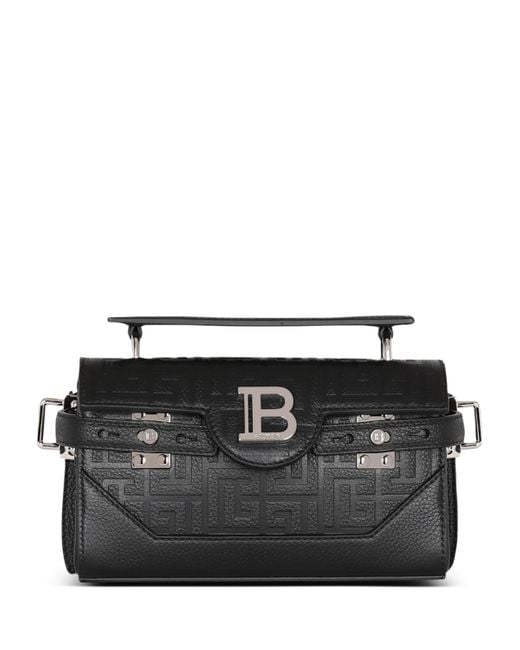 Balmain Black Leather B-Buzz 19 Cross-Body Bag for men